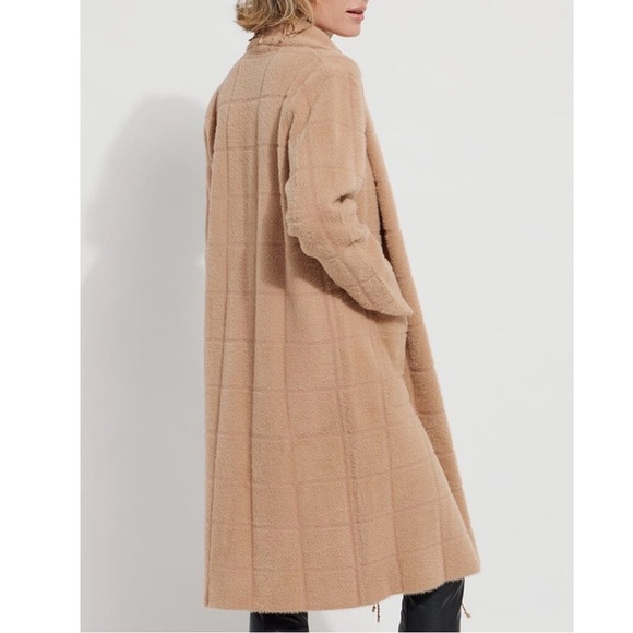 LYSSE Alice Fringe Sweater Coat Macaroon Plaid Cardigan Shawl Jacket - Picture 7 of 9